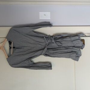 Gray and White Striped Romper M White What Wear